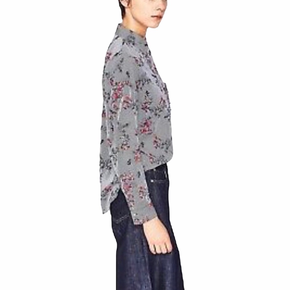Zara Basic Floral Button Down Shirts With Studs - image 1